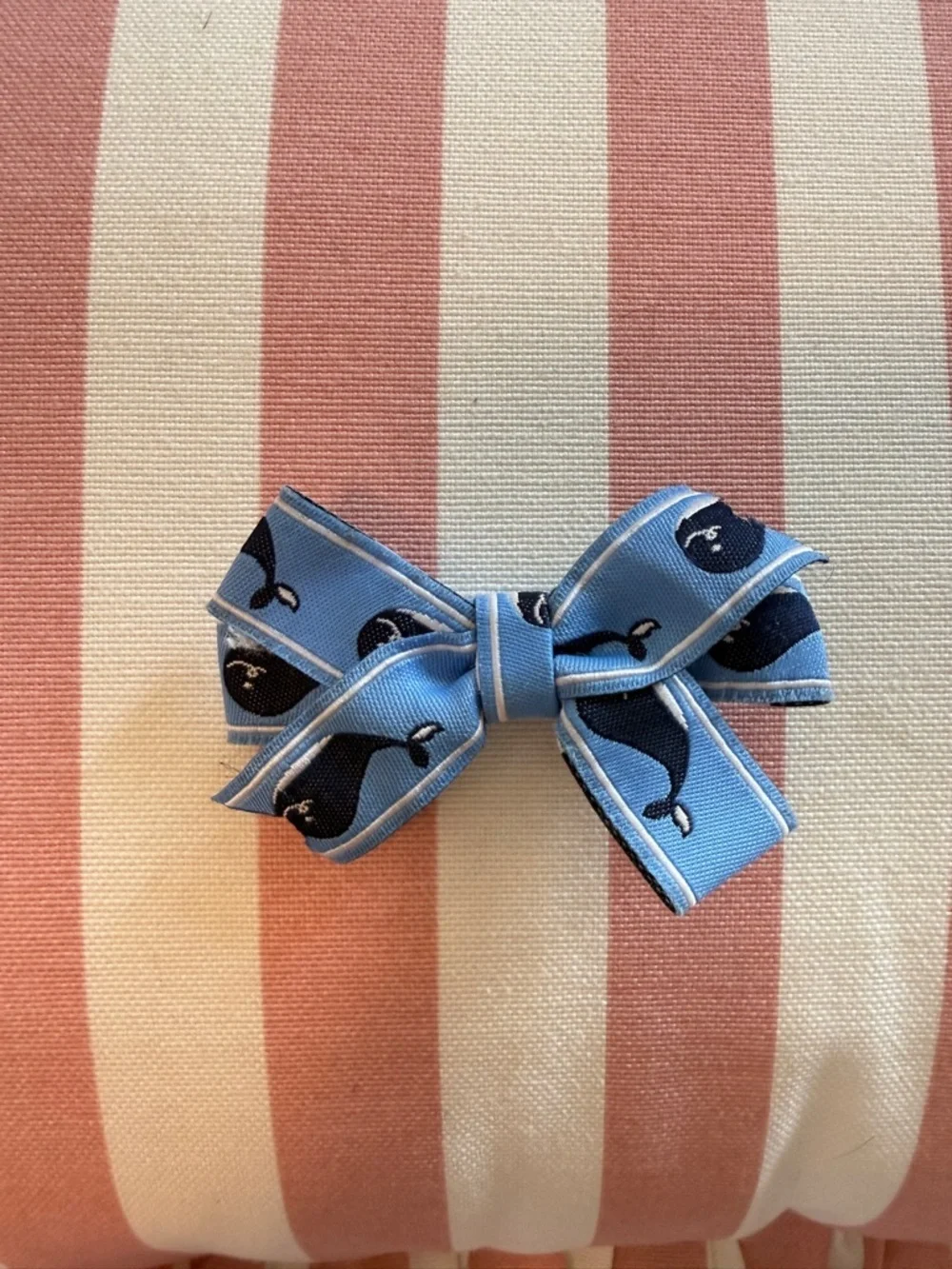 Blue Whale Ribbon Hair Bow
